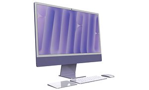 3D model Apple iMac M4 Chip 2024 Purple