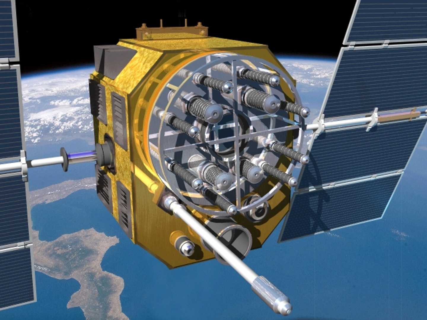 Telecommunication Satellites 3d Model