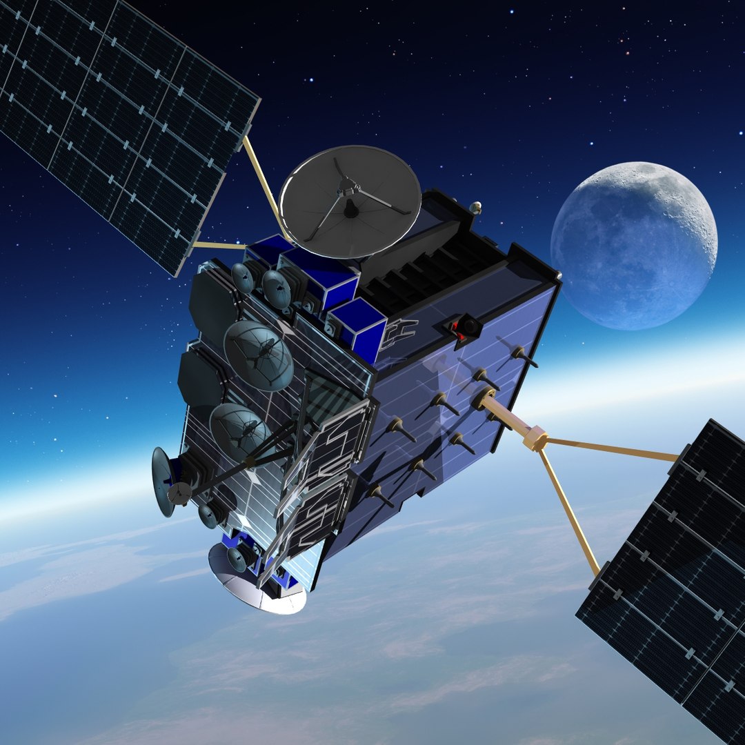 Telecommunication Satellites 3d Model