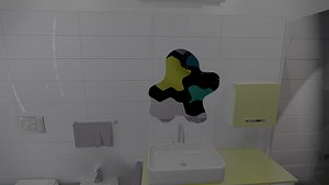 Bathroom Italian style with 2 forniture moving camera