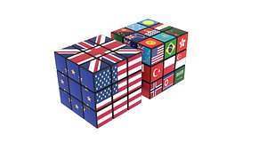 3D Rubiks Cubes With Flags