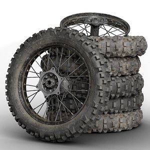 Motorbike Enduro Wheel Tire Rim Disk -New Dirty Worn- Game Ready