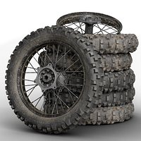 Motorbike Enduro Wheel Tire Rim Disk -New Dirty Worn- Game Ready