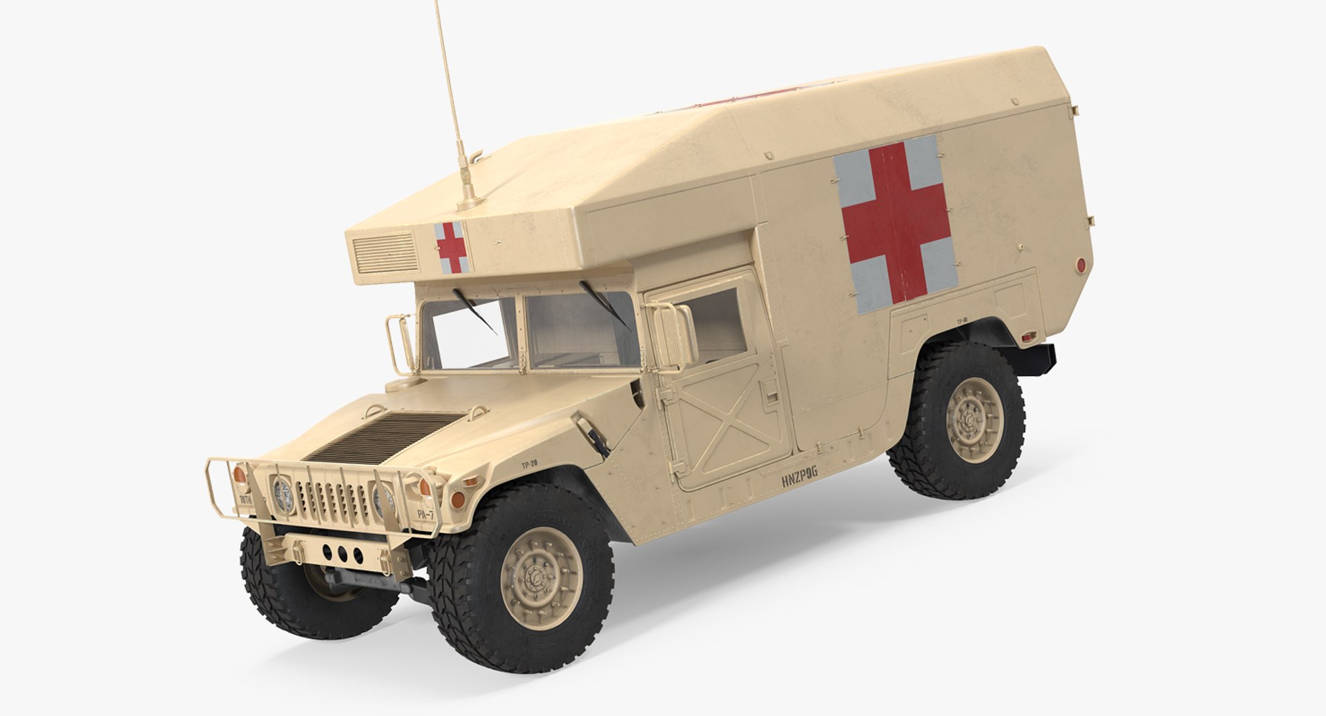 Ambulance Car HMMWV m997 Desert 3D model preview