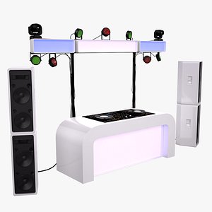 3D dj booth stage