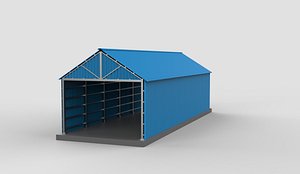 Industrial Metal Hangar 04 3D model 3D model