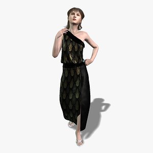3D model Cute Girl Character Game Ready Model