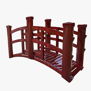 little red japan bridge 3d model