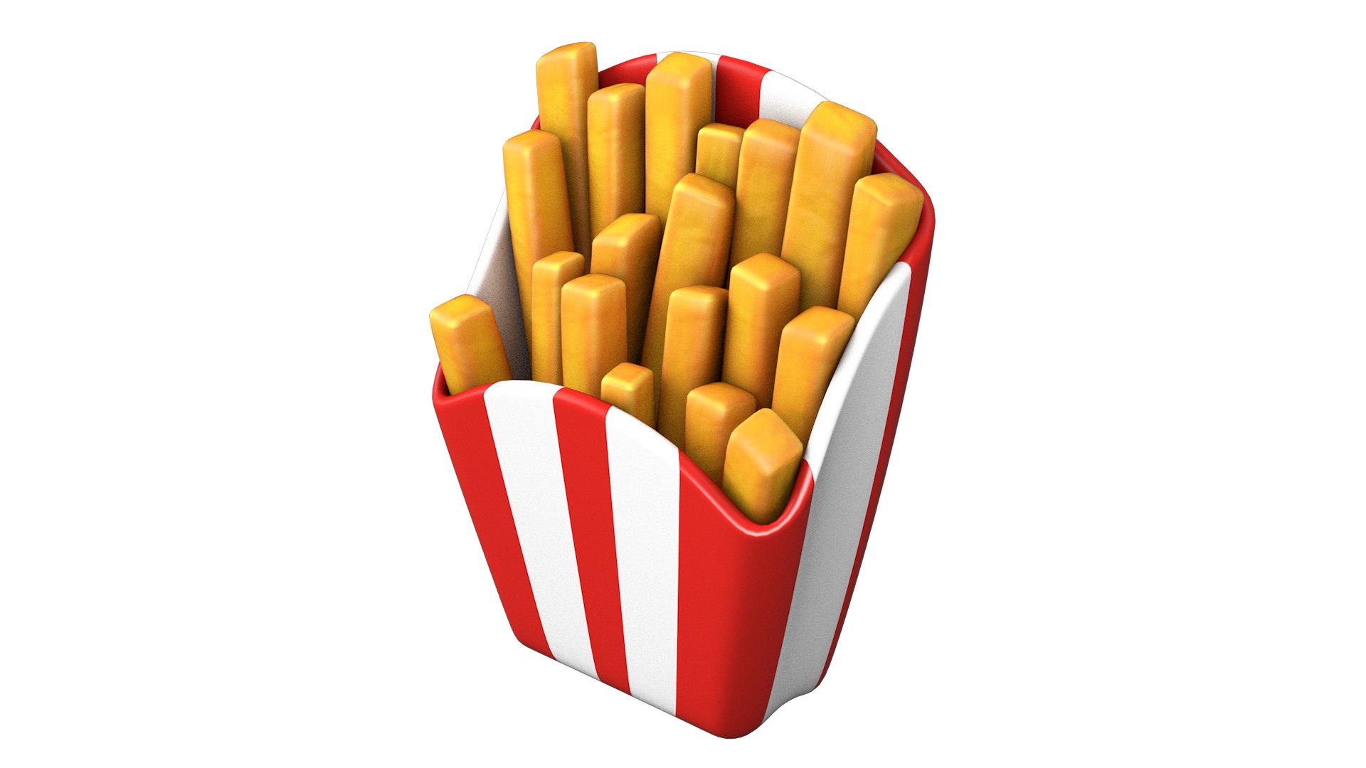 3D Cartoon Fries model - TurboSquid 2056215