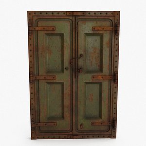 3D Rusted Metal Bunker Door 1