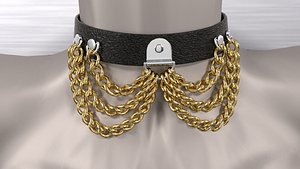 3D Neck jewelry with chains