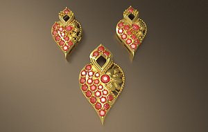 indian style pendant gold silver model