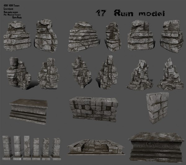 modelo 3d conjunto de ruina - TurboSquid 1284966