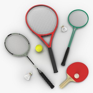 sport rackets 2 modeled 3d 3ds
