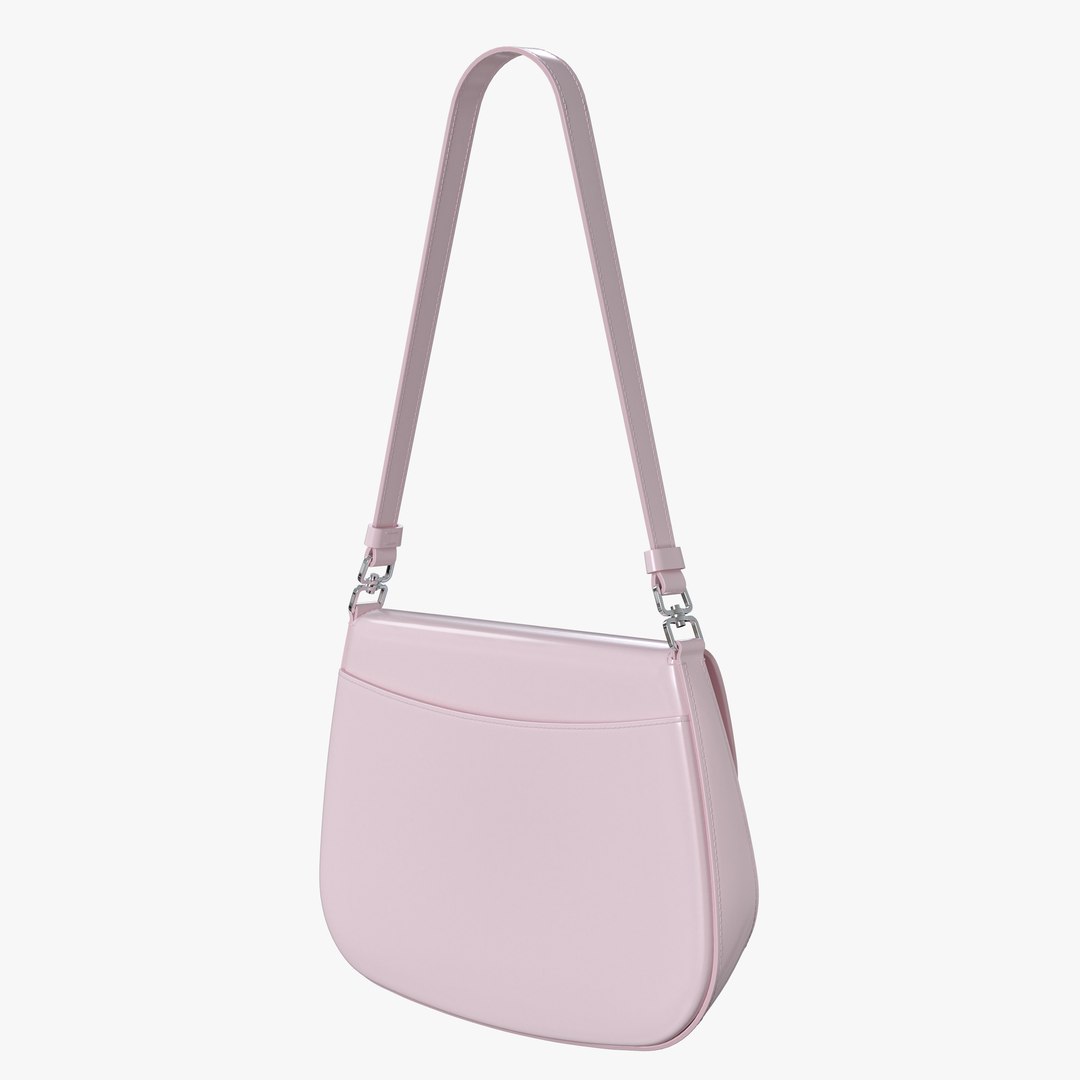 3D Prada Cleo brushed leather shoulder bag with flap Alabaster Pink -  TurboSquid 1763087