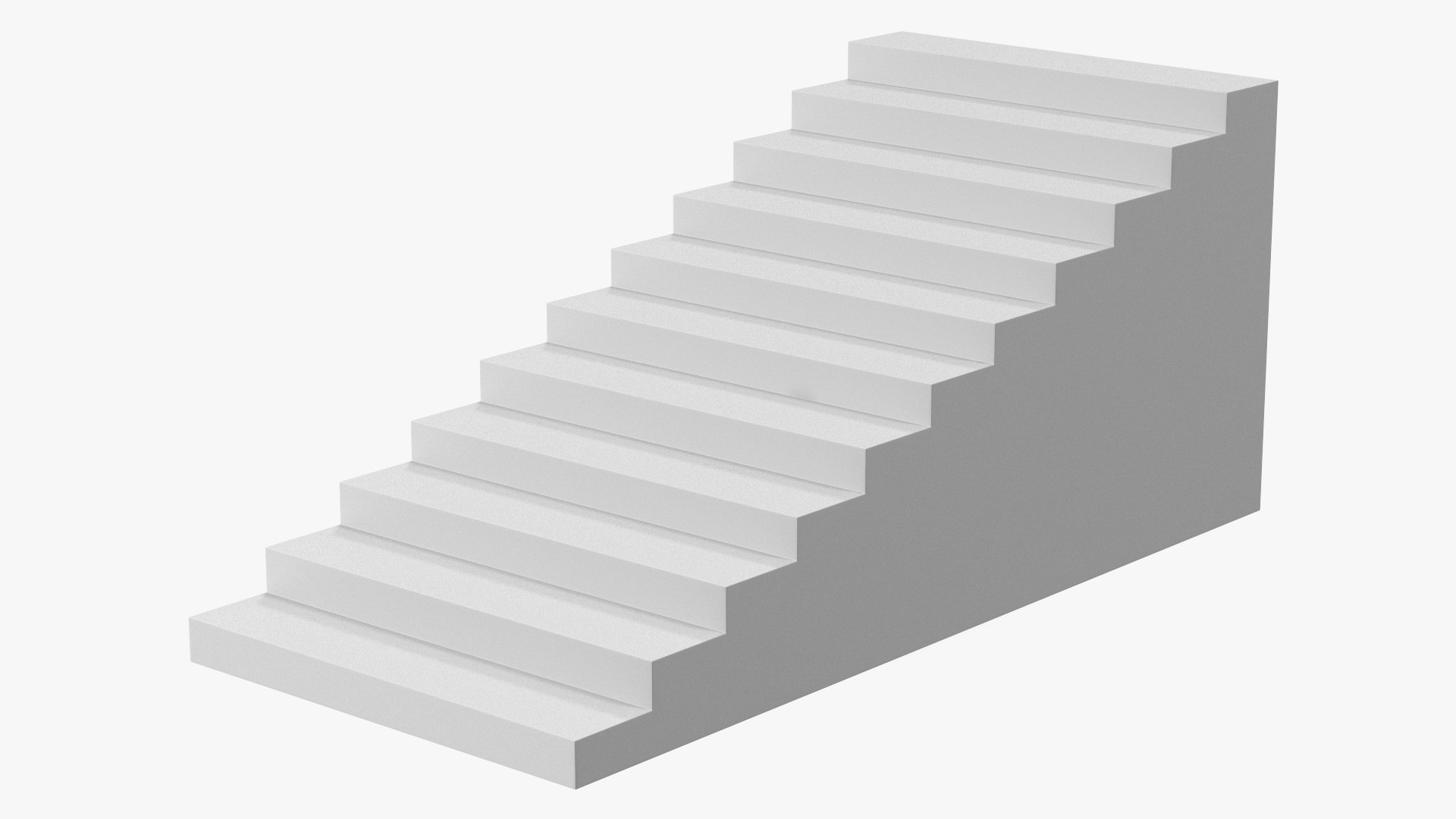Architectural White Stair 3D model preview
