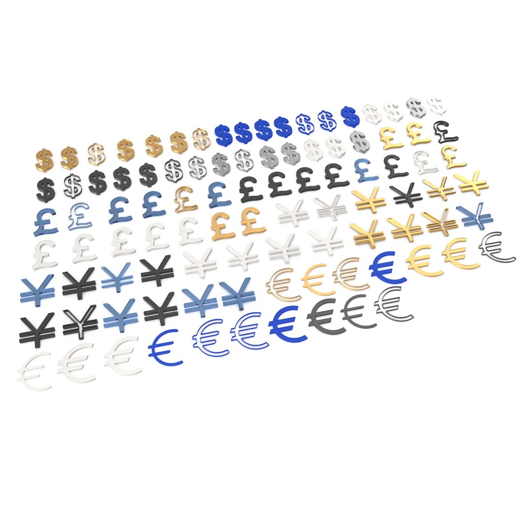 3D Currency symbols model https://p.turbosquid.com/ts-thumb/NE/hpWAkj/US/z01/jpg/1714483194/1920x1080/fit_q87/b50ff54627056ecddfb52330bf76adde745582de/z01.jpg