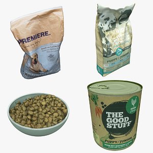 Dog Pet Food Collection 04 3D