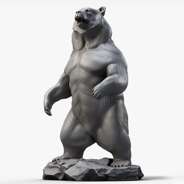 3D bear standing sculpture