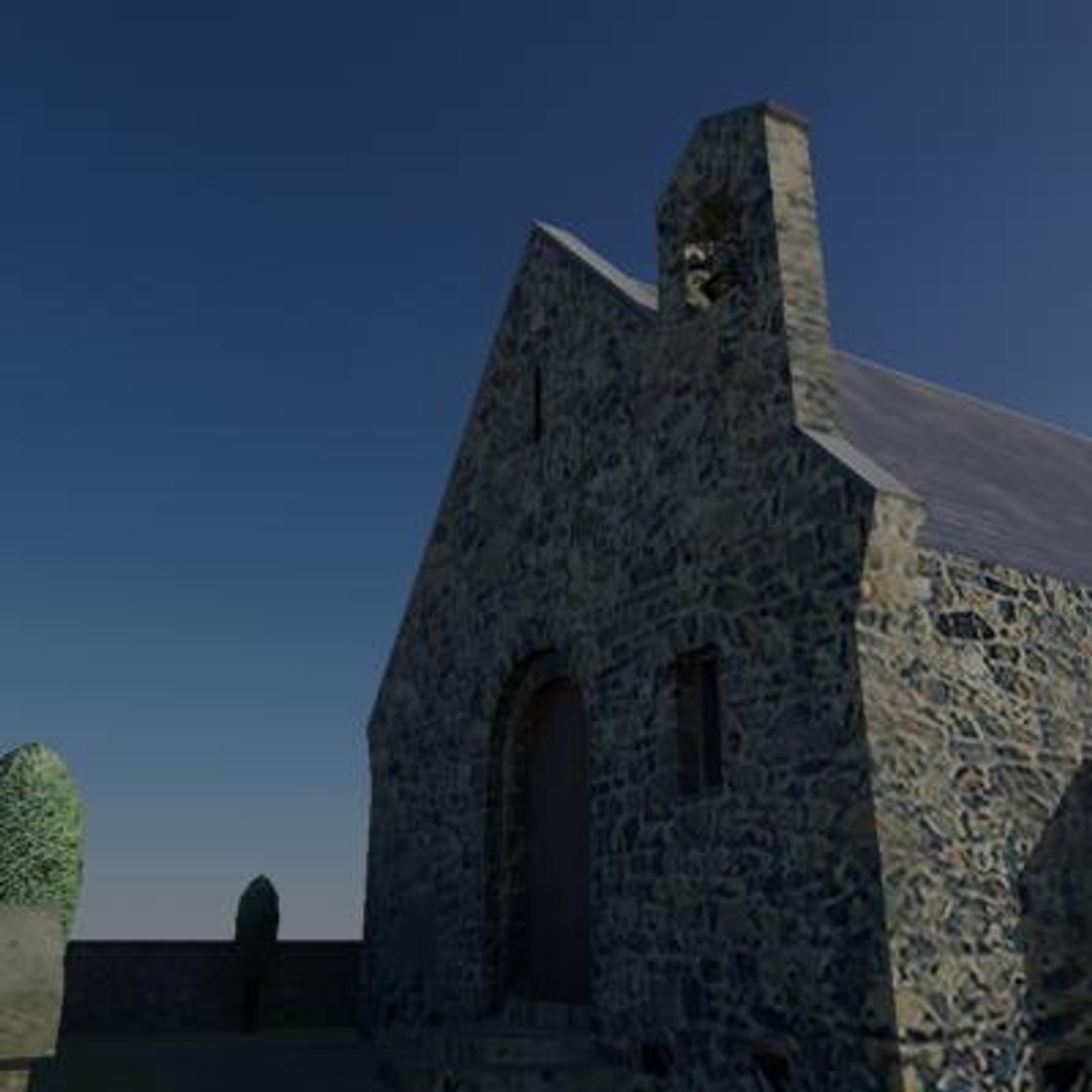Church Graveyard Building 3d Model