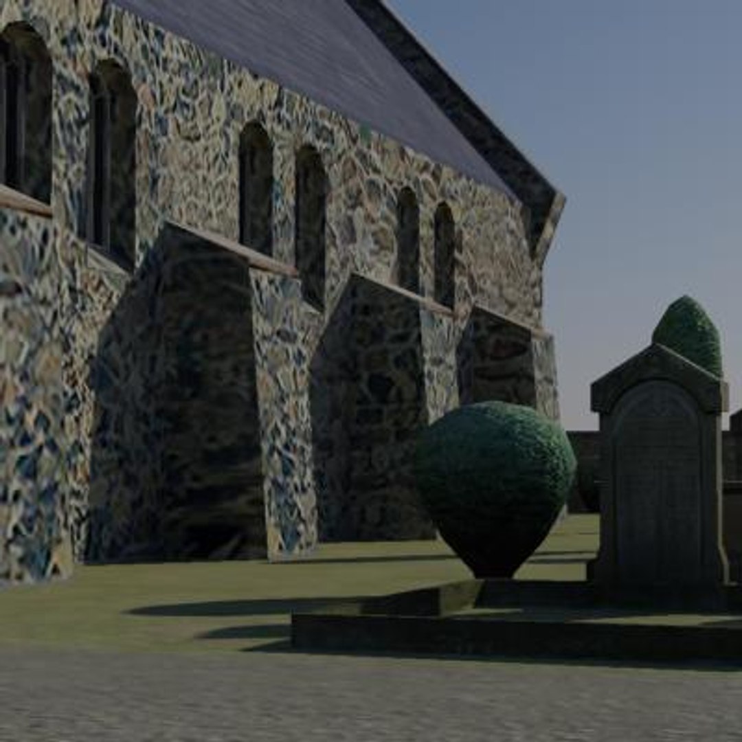 Church Graveyard Building 3d Model