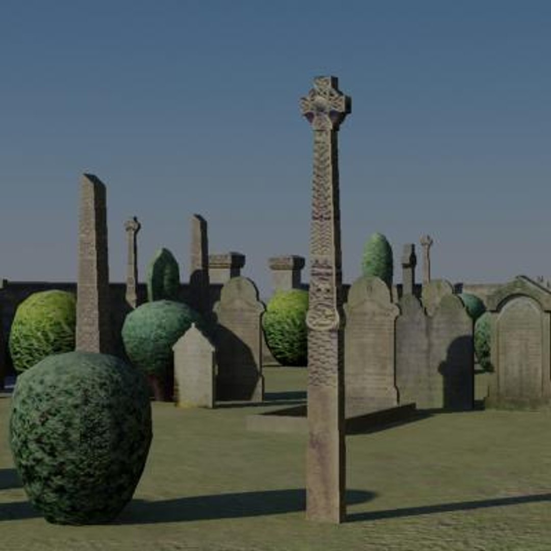 Church Graveyard Building 3d Model