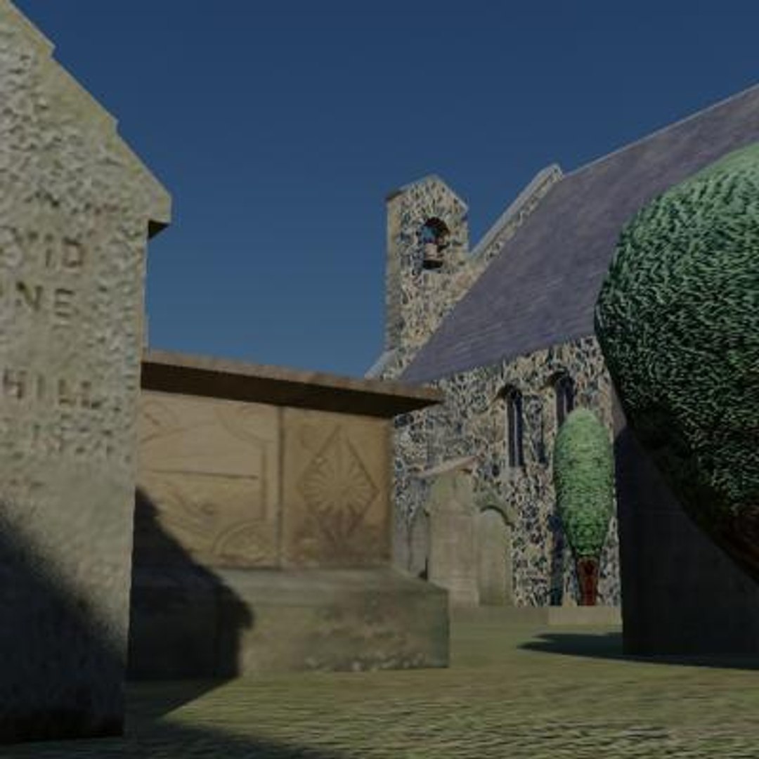 Church Graveyard Building 3d Model