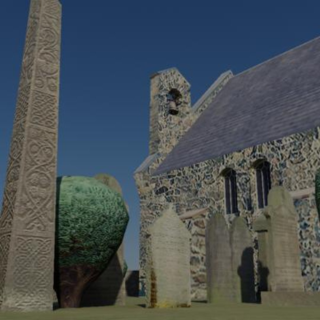 Church Graveyard Building 3d Model