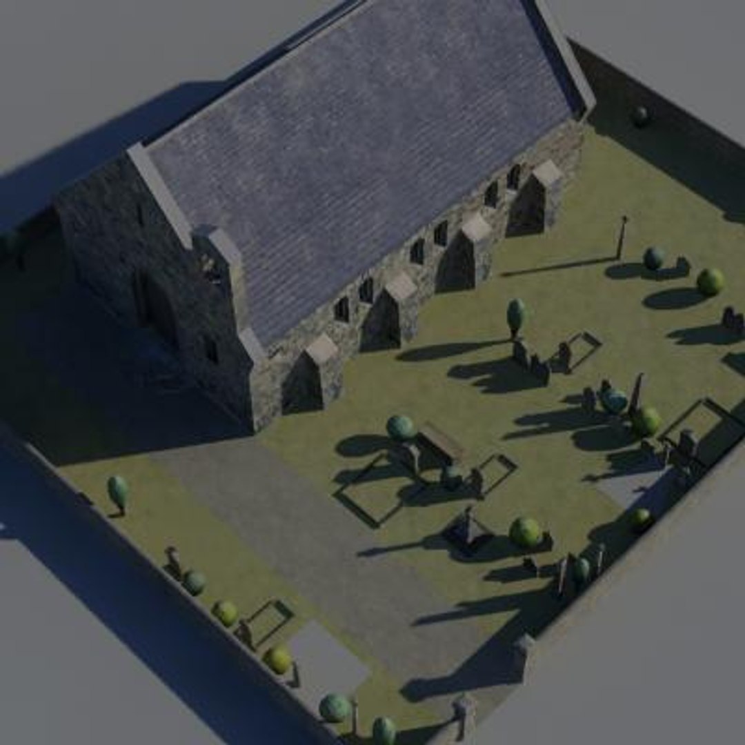 Church Graveyard Building 3d Model