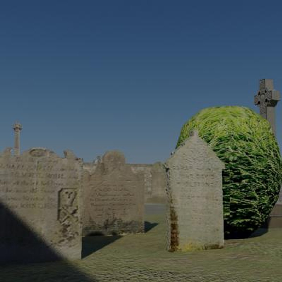 Church Graveyard Building 3d Model