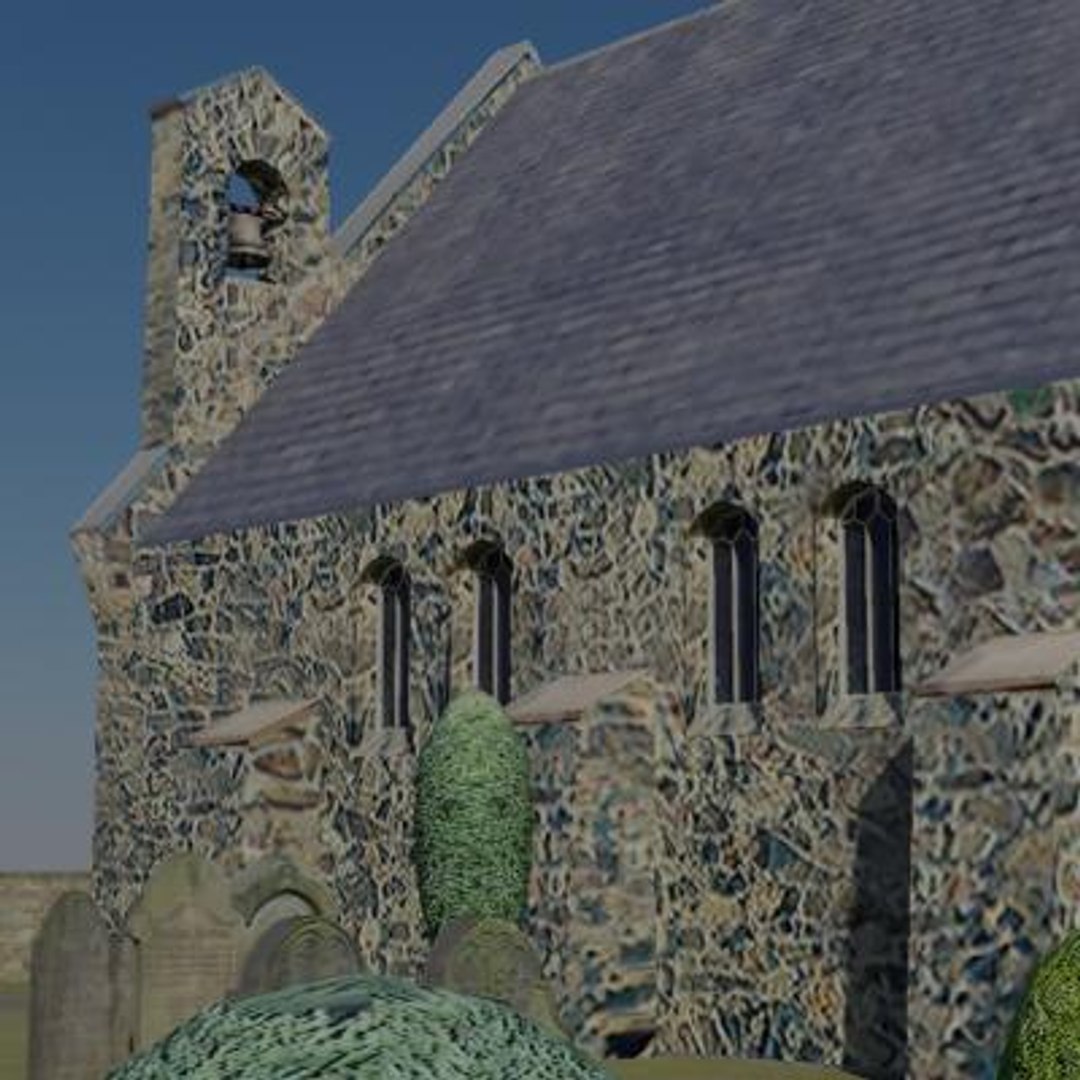 Church Graveyard Building 3d Model