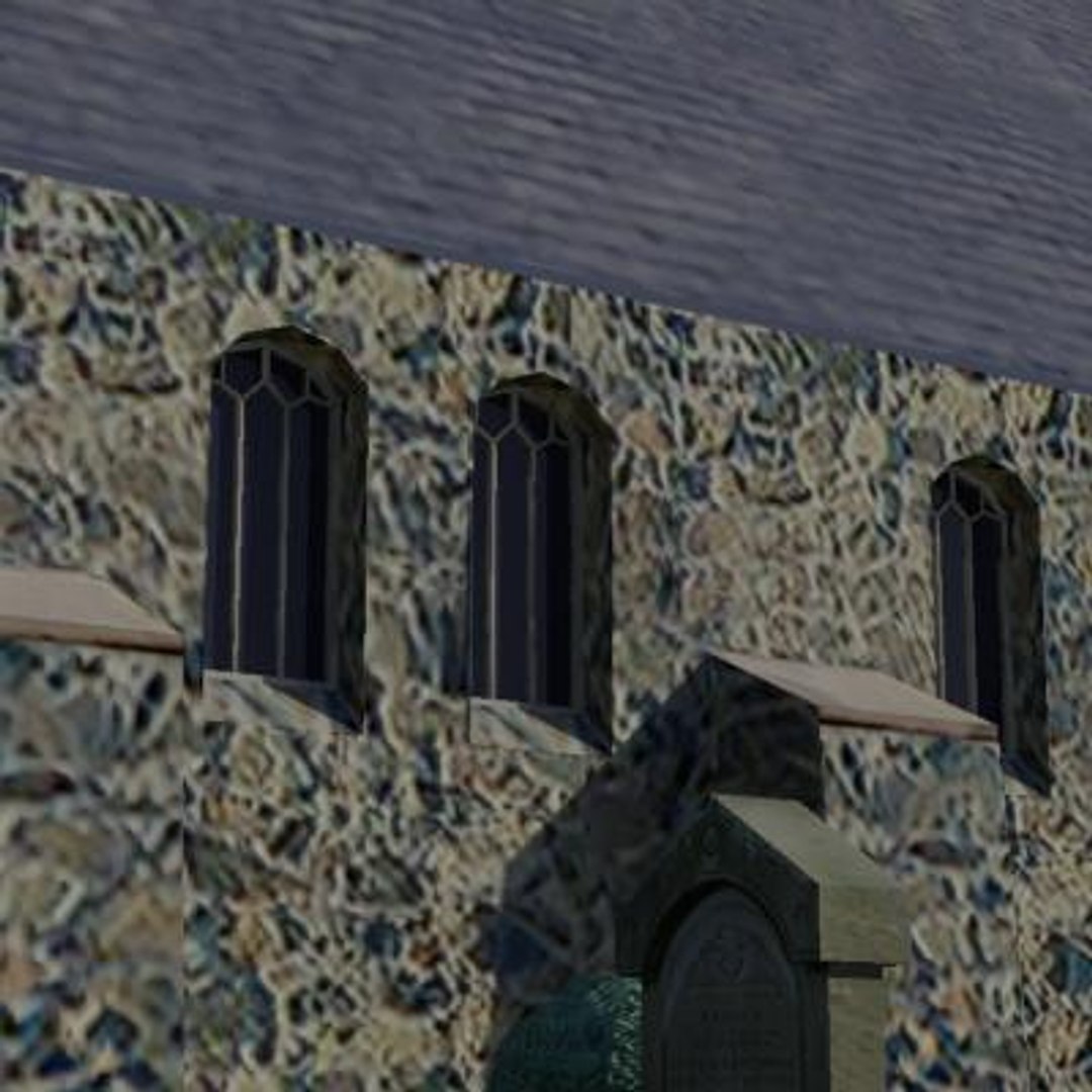 Church Graveyard Building 3d Model