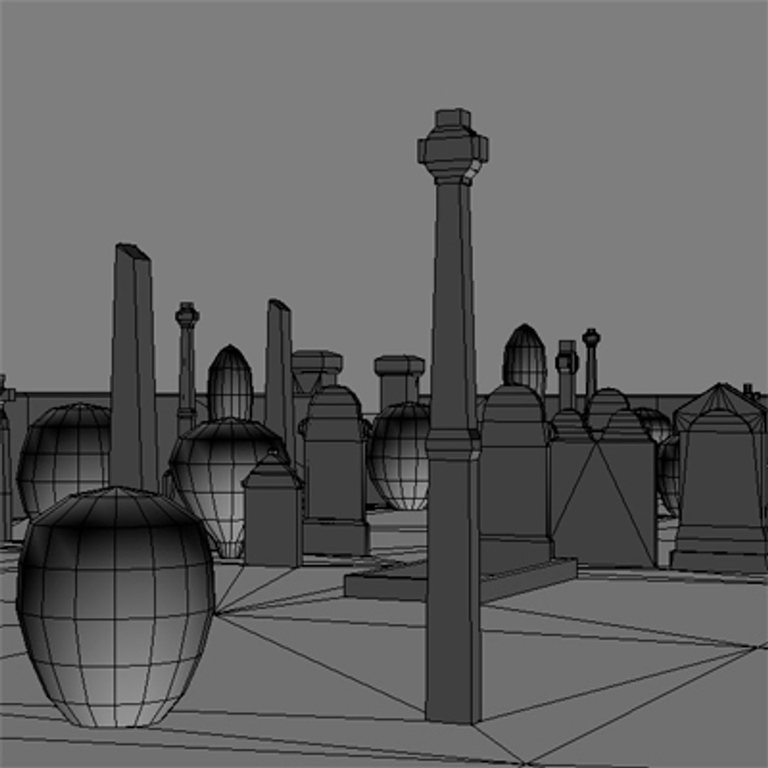 Church Graveyard Building 3d Model