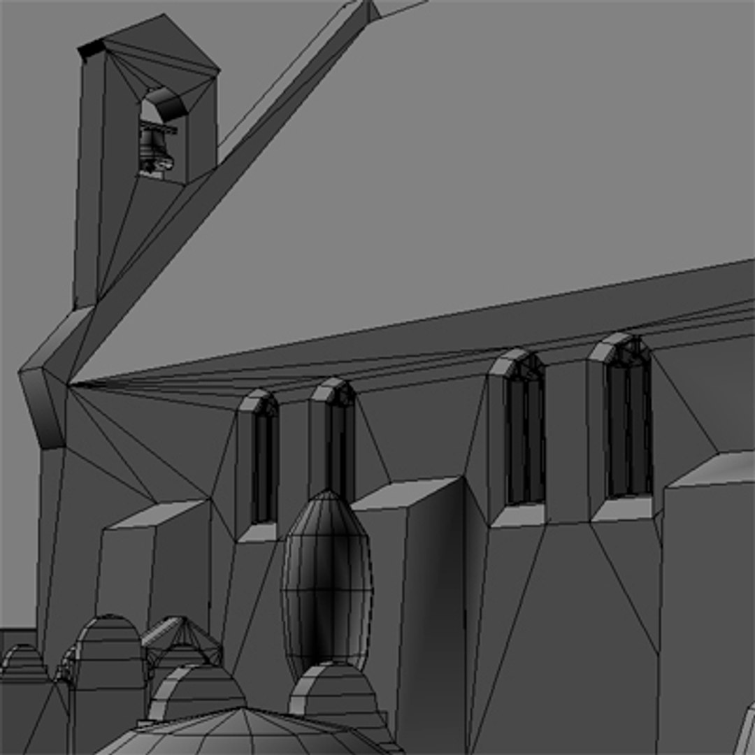 Church Graveyard Building 3d Model