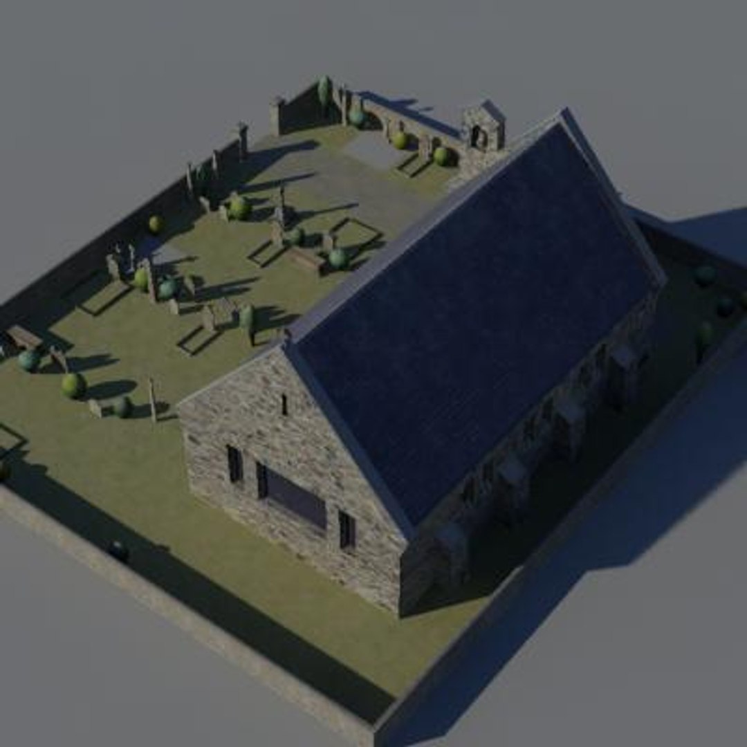 Church Graveyard Building 3d Model