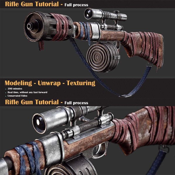 modelo 3d Tutorial de pistola de rifle - TurboSquid 2290795