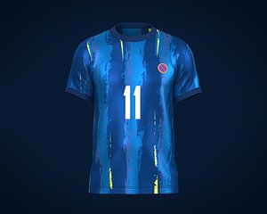 3D Soccer Football cobalt Blue Jersey Player-11 model