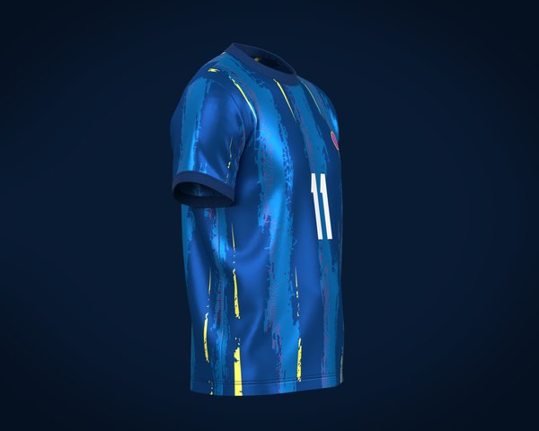 Soccer Football cobalt Blue Jersey Player-11 | 3D model