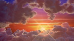 3d sunset
