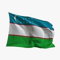 Realistic Animated Flag - Microtexture Rigged - Put your own texture - Def Uzbekistan
