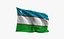 Realistic Animated Flag - Microtexture Rigged - Put your own texture - Def Uzbekistan