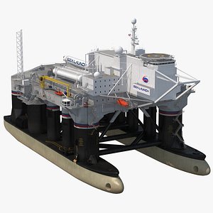 Odyssey Offshore Sea Launch Platform with Zenit 3SL Rocket 3D model