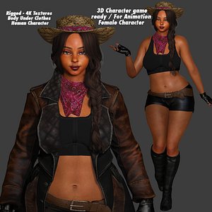 AAA 3D REALISTIC BARBIE COWBOY CHARACTER - GAME READY RIGGED