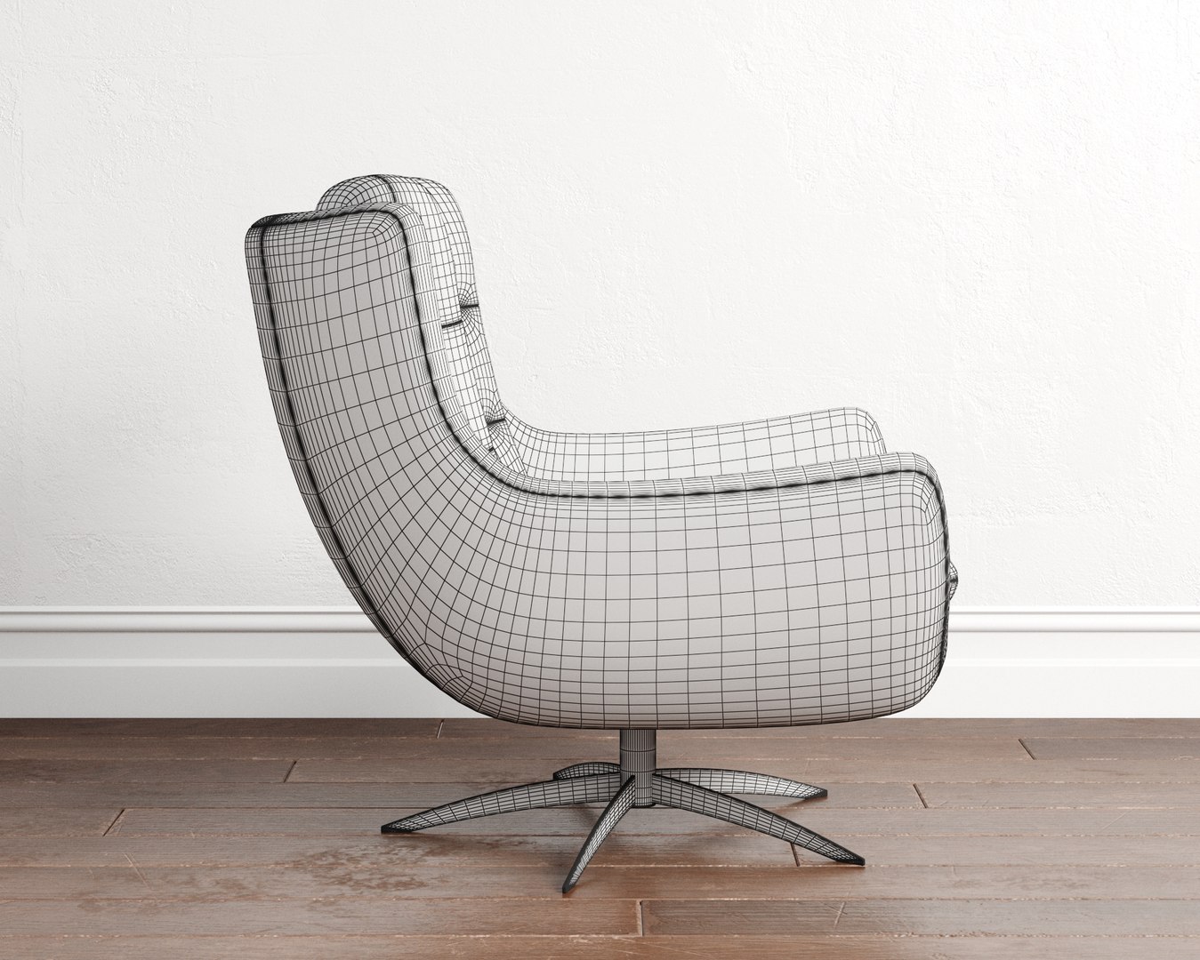 Boucle Twill Gravel Lennon Chair model TurboSquid 1789573