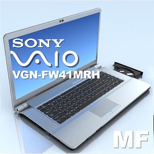 notebook sony vgn-fw41mrh laptop 3d model