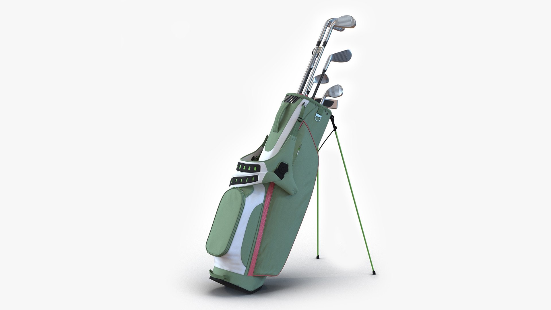 Golf Bag with Clubs 3D model preview