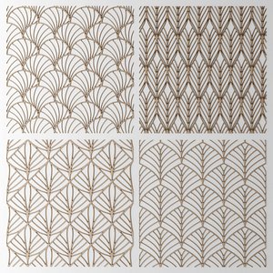 3d model set panel lattice grille