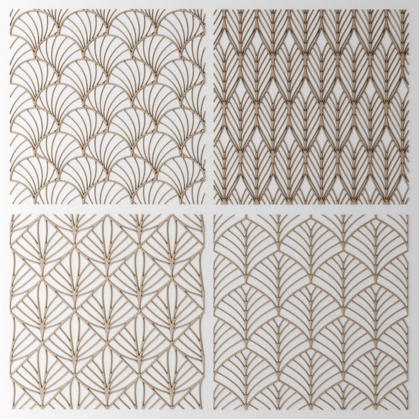 3d model set panel lattice grille