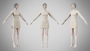 3D model Dress 54 Stark White