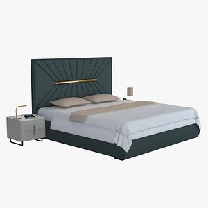 Modern double bed 3d model